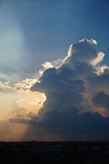 Cumulus, Beautiful clouds in the beautiful sky, Sky background image. Blue tone background.