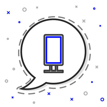 recommend clip art: Line Big full length mirror for bedroom, shops, backstage icon isolated on white background. Colorful outline concept. Vector Illustration.