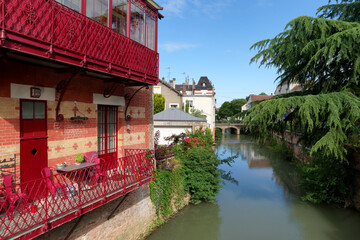Grand Morin river in Coulommiers city