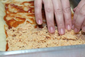 Close up of hands with meal