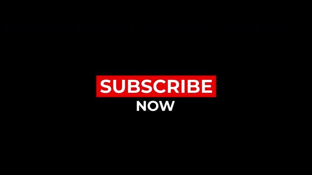 Subscribe now, Red button subscribe to channel, blog. Social media background. Marketing.animation motion graphic video. Promo banner, badge, sticker.Royalty-free Stock 4K Footage with Alpha Channel