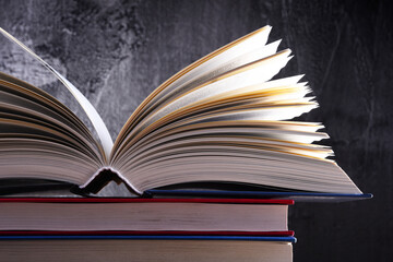 Composition with open book