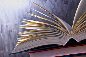 Composition with open book