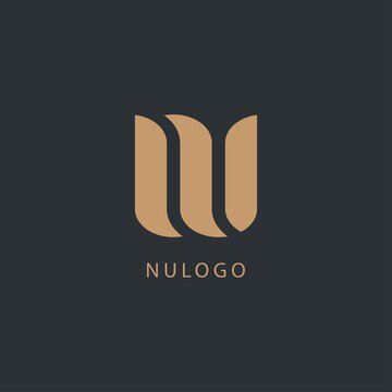 Initial Letter NU Logo Design.