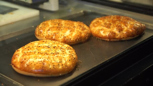 Ramadan pides in turkey bread culture. turkish bread close up
