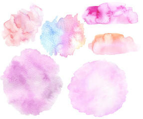 Watercolor pink  hand painted splashes, watercolor spots, jpg