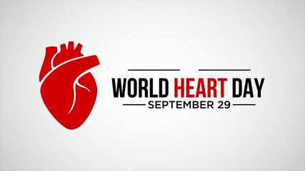 Video animation on the theme of World Heart day observed each year on September 29th worldwide. motion graphics. - Powered by Adobe