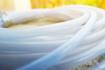 close up of Clear rubber tube