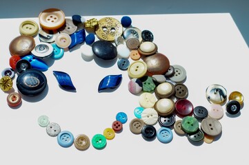 funny emoticon from multi-colored buttons