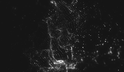 Abstract polygonal space low poly dark background with connecting dots and lines.