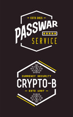 Cyber security Colorful sign or banner with icon flat design, application. Encryption, operational. Vector. Minimal.
