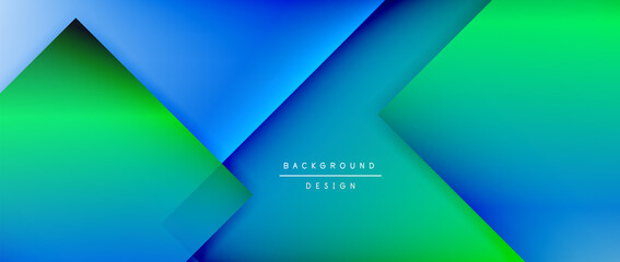 Square shapes composition, fluid gradient geometric abstract background. 3D shadow effects, modern design template