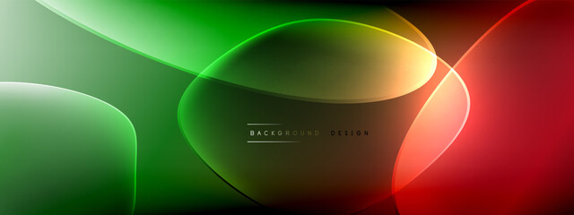 Vector abstract background - liquid bubble shapes on fluid gradient with shadows and light effects. Shiny design template for text