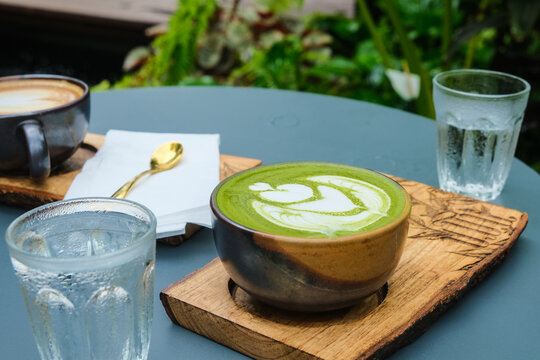 Green macha late hot tea