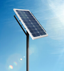 Obraz premium Modern solar panel outdoors. Alternative energy source