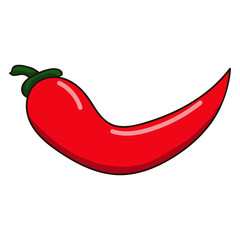 Red chilli pepper. Vector cartoon pepper.
