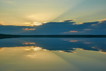  Sunset over wild Lake Haikola