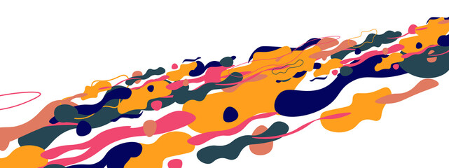 Trendy liquid style shapes abstract design, dynamic vector background for placards, brochures, posters, web landing pages, covers or banners