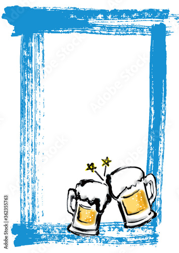 ジョッキに入ったビールのイラスト コピースペースのあるpop Wall Mural 詩織 ジョッキに入ったビールのイラスト コピースペースのあるpop Wall Mural 詩織