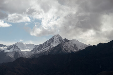 View of the winter snow mountain in the leh ladakh.