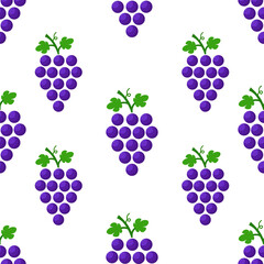 Purple grape seamless pattern. Vegetarian diet. Vector design.