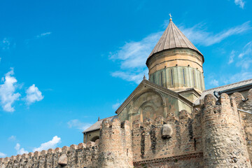 Fototapeta na wymiar Svetitskhoveli Cathedral in Mtskheta, Mtskheta-Mtianeti, Georgia. It is part of the World Heritage Site - Historical Monuments of Mtskheta.