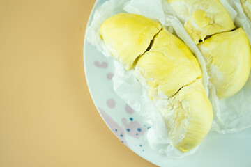 Fresh Durian fruit. Tropical seasonal fruit