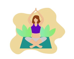 Illustration vector design of woman doing yoga for her health