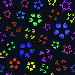 Fototapeta na wymiar Seamless pattern, multicolor abstract flowers, modern concepts for your design.