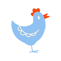 Chicken sign. Healthly food concept icon. Flat cartoon vector illustration, hand drawn style.