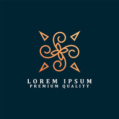 luxury golden floral logo, suitable for beauty logo, and jewelry logo