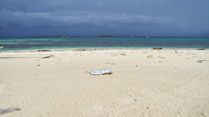 Plastic garbage of COVID19 already on uninhabited islands of archipelago San Blas, Panama 