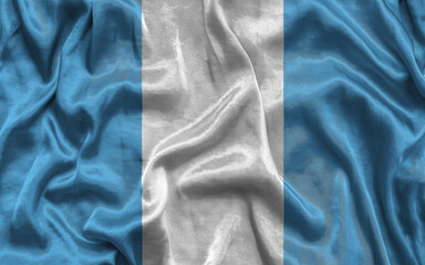Fototapeta premium Guatemala national flag background with fabric texture. Civil flag of Guatemala waving in the wind. 3D illustration