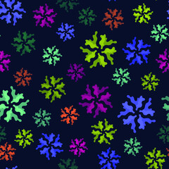 Seamless pattern, multicolor abstract flowers, modern concepts for your design.