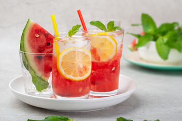 Cool and thirst quenching watermelon mojito drink