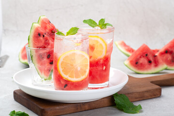 Cool and thirst quenching watermelon mojito drink