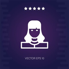 long haired woman vector icon