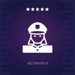 officer woman vector icon