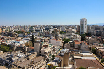 Top view of Nicosia from the Shacolas Tower observation deck. Nicosia. Cyprus.