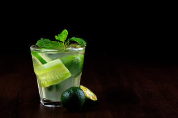 Frozen cucumber lemonade in summer
