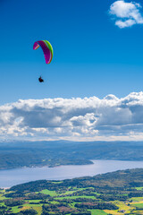 Paraglider in the sky in Norway