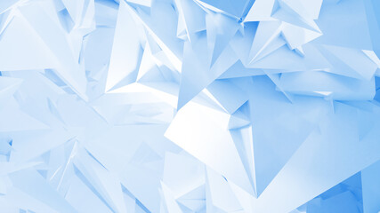 blue abstract background, wallpaper, 3d illustration of crystal design