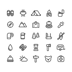Camping icon set