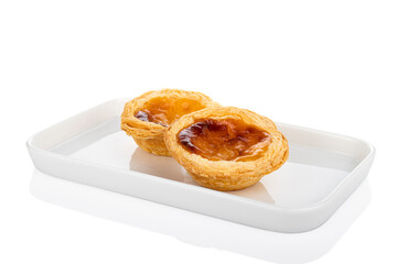 Pasteis De Nata, on white background
