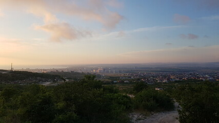 sunset over the city