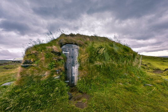 Little grassy house in the remote Icelandic Highlands, Iceland