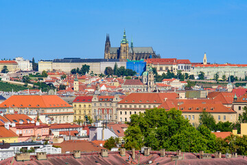 Fototapeta na wymiar View of the traditional buildings and old town in Prague, Czech Republic