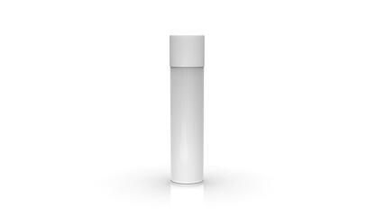 blank spray steel can bottle on white background