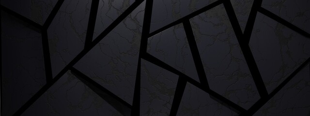 Abstract black background with textured slabs. 3D render / rendering