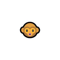 Monkey Face Vector Icon. Isolated Monkey Head Illustration 